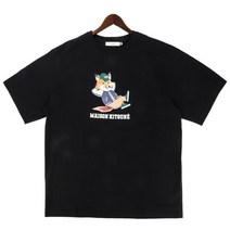 [메종키츠네] 23SS (KM00103KJ0008 BLACK) 남성 드레스드 폭스 반팔 티셔츠