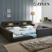 지베스 스테디 LED 둥지 패밀리침대Q+SS_매트별도, 진그레이