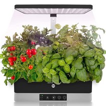 SereneLife Hydroponic 허브 가든 11 포드 실내 재배 시스템 스마트 실내 식물 시스템 높이 조절 가능한 LED 성장 조명 (블랙), Black