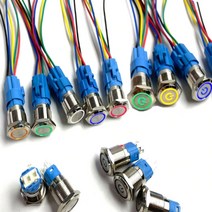 전원마크 푸쉬 메탈 스위치 연결 커넥터, 사이즈선택, 19mm