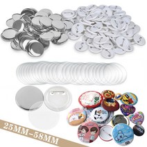 뱃지만들기 뱃지제작 뱃지재료 100/300/500Pcs 배지 버튼 부품 DIY 핀 세트 제조기 용품 프레스 기계 25/3, 01 100-PCS_01 25MM