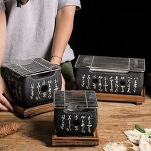 일본미니화로 고체연료화로 봄밤 감성캠핑화로 집에서 1인용 2인용 꼬치구이 혼술 화로대, 대형(연료5개포함)