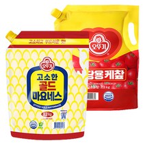 [오뚜기] 업소용 고소한 골드 마요네즈 3.2kg + 식당용 케챂 3.3kg 스파우트팩 무료배송!, 1세트