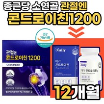 관절엔 콘드로이친 1200 소연골 상어연골 콘트로이친 콘토로이친 콘트라친 콘드로이 콘드론친 콩드로이친 콘드루이친 콘드라틴 콘트론 50대 60대 관절 건강 부모님 선물 영양제, 옵션5. 메가콘드로이친 12박스 (12개월)