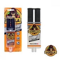 GORILLA EPOXY GLUE 실내 실외용 고릴라 다용도 주사기 에폭시 글루 접착제 투명 25ml 강력 접착 접착제 본드 순간본드 순간접착, 1개
