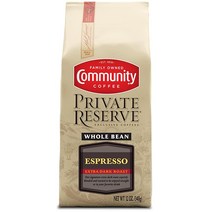 Community Coffee Private Reserve 에스프레소 블렌드 원두 커피 엑스트라 다크 로스트 355ml12온스 백 1팩