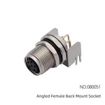 CAZN M8 앵글 수 백 마운트 소켓 34568 코어 항공 플러그 IP6768 방수 용접 PCB 커넥터, 없음, 080051 Female+6 core A