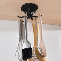 생활애찬 노타공 회전 주방 정리 조리도구걸이, 블랙, 1개