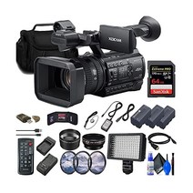 소니 PXW-Z150 4K XDCAM Camcorder (PXW-Z150) + 64GB Memory Card Filter 키트 Wide Angle 렌즈 Tele포토 가방 2 x N