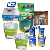 kcc스포탄(우레탄 2액형) 4~5평대 2미리 기준 토탈 셀프 방수 (녹색 회색), 2액형( 녹색)