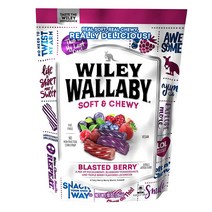 10 Ounce (Pack of 1) Blasted Berry Wiley Wallaby Licorice 10 Ounce Classic Gourmet Soft Chewy Aus, 1
