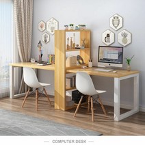 쌍둥이 2인용 책상 의자 세트 학생 나무 북유럽 모던 데스크 테이블 원목 렌탈 룸 더블, 더블 2205075 라이트 월넛 컬러