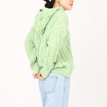 [가을신상]꽈배기 후드 니트