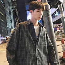체크셔츠 오버핏 얼룩무늬셔츠 남성셔츠 데일리옷