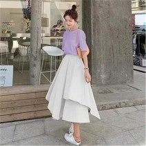 여성 봄 가을 코듀로이 스커트 데일리 캐주얼 롱스커트 미니 심플 코디 여성스러운 솔리드 비대칭 디자인 하이 웨스트 바지 여성용 레저 올 매치 스트리트웨어