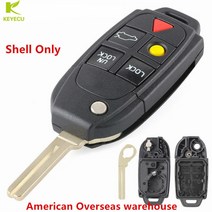 KEYECU-최신 언컷 플립 원격 키 셸 케이스 볼보 S60 S80 V70 XC70 XC