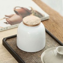 [2082030] 청아한 도자기 차엽 차통 1 - 화이트, 단품