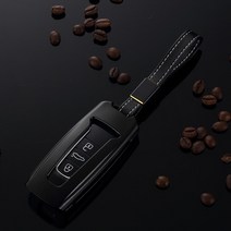 알루미늄 합금 자동차 키 케이스 커버 홀더 Volkaswagen 폭스 바겐 Touareg 스마트 Remoute 2019 2020 반지, [02] Black