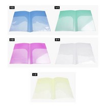 포켓파일 5색 클리어화일 L자파일 고급형 서류철 A4 사무용품 사무 문구 학원 학교 단체 홍보, 연두1봉(10개)