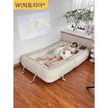 가죽 게으른 쇼파 작은 거실 접이식 다기능 이중 목적 침대, E. 고양이발톱 피부흰색3인  길이2.28미터