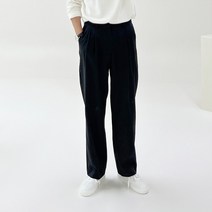 아도르클래식 슬로건 2컬러 세미 와이드 핀턱 봄 가을 뒷밴딩 슬랙스