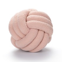 KALAVIKA 캐시미어 핸드메이드 매듭 볼 쿠션 쿠션, 35CM 직경 둥근 공, 체리 핑크