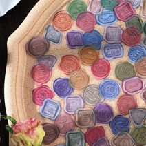 실링 인장 스티커 편지 초대장 엽서 청첩장 봉인 마감 테이프 스탬프 왁스 도장 40p 결혼 백일 씰링, A 핑크