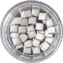 네일쎈 에폭시 사각프레임스톤 화이트 네일스톤파츠, 1개, 사각 4mm 실버-화이트