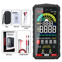 GVDA-신세대 600V 디지털 멀티미터 실제 RMS AC DC NCV 스마트 멀티 미터 테스터 옴 정전용량 Hz 전압 측정기, GD119B black