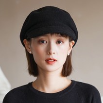 군모 프랑스 고급 여성모자 가을겨울 블랙색 베레모 일본스타일 코디가잘되는 헌팅캡 양털 팔각모