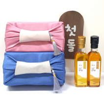 돌잔치 답례품 참기름 돌선물 결혼식 웨딩 칠순 퇴사 승진 센스있는 고급선물, 스카이블루, 국산 들기름 200ml