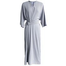 Luxi Aunt 단색 엘레강스 중국풍 허리 벨트 여성 롱원피스