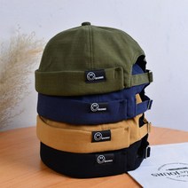 패션모 아메카지룩 숏비니 캐주얼 댄디 스마일 와치캡 면 코디 모자 남자 여름 봄