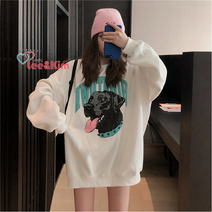 이지다컴 여성 라운드 프린팅 맨투맨B8