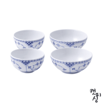로얄코펜하겐 한식기 블루 하프 레이스 밥그릇 국그릇 각각 2개, 밥그릇 국그릇 각2개