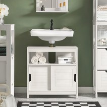 [국내배송] SoBuy 욕실 세면대 하부장 튼튼한 수납장 MDF 흰색 FRG128-W/FRG128-II-W, FRG128-II-W, 1개
