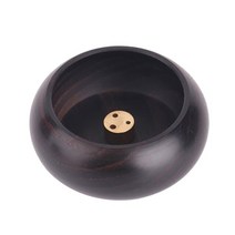 인센스스틱홀더 향꽂이나무 향 스틱 버너 그릇 재 포수 트레이 홀더 접시, 02 Ebony Color