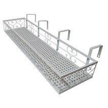 모칸도 베란다 화분걸이 난간 화분걸이대 (고층 직각형 100x25cm) 난간용 고리 4개, 02.화분걸이대(직각형)100x25_화이트