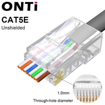 ONTi 10/50/100pcs CAT5E CAT6 플러그 RJ45 커넥터 네트워크 케이블을 통한 50U 금도금 엔드 패스 모듈러 8, 01 CAT5E Unshielded_03 100pcs