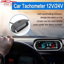 타코메타 타코미터 범용 자동차 게이지 타코미터 스마트 디지털 LCD 9999 RPM 미터 디젤 엔진 12V/24V, 한개옵션0