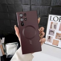 럭셔리 맥세이프 매트 실리콘 마그네틱 케이스 삼성 갤럭시 S23 S22 S21 울트라 플러스 슬림 충격 방지 커버