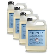 미세스메이어스 핸드워시리필 손세정제리필 젤 핸드솝 액체비누 리필 33oz 레인 워터 975ml MRS. MEYERS Gel Hand Soap Refill Rain Water, 4개