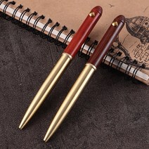 엄마마음 각인가능 앤틱 우드 황동 볼펜, 브라운 P10372