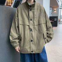일본 복고풍 스탠드 칼라 재킷 남성 봄 미국 유행 자수 탑 캐주얼 작업
