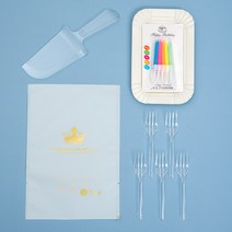 빈티지 디저트 커트러리 포크 나이프 생일 케이크 식판 세트 일회용 접시 캔들 식기 크라운 종이, 09 긴 접시 투명 팁 5팬 캔들300세트