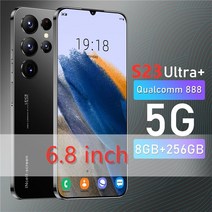 핸드폰VR 울트라 6.8 HD 스크린 스마트폰 S23 휴대폰 16G + 1T 5G 듀얼 심 셀룰러 안드로이드 잠금 해, 02 Black 8GB 256GB
