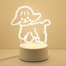 우주인 오로라 오리 LED 캠핑 불멍 무드등 작은 밤 램프 사용자 정의 만화 3d 램프, 스탠딩 도그(인라인 3색) 선물 상자