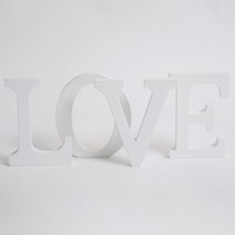 LOVE 우드글자데코 화이트, 단품