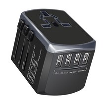 오빅 해외여행용 멀티어댑터 플러그 미국 유럽 아시아등 150여개국 호환 USB3포트 보관케이스포함, 어답터 실버, 1개