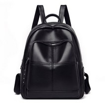 2023 PU 가죽 백팩 여성 브랜드 디자이너 가방 단색 쇼핑 백팩 학생 여행 대용량